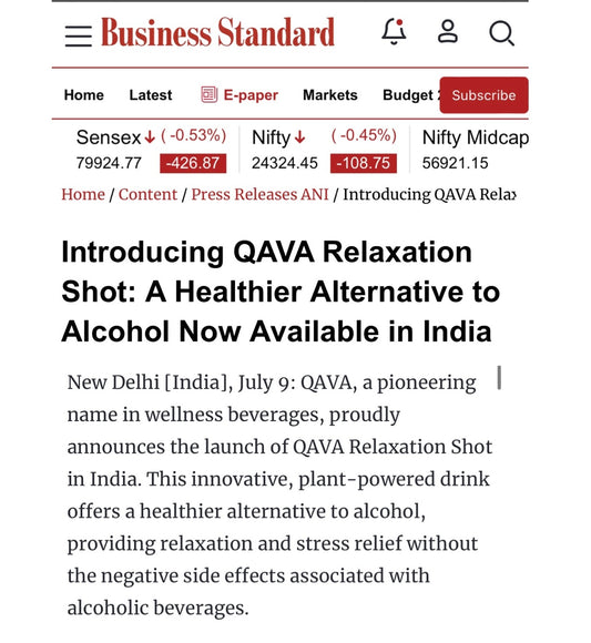 Introducing QAVA Relaxation Shot: A Healthier Alternative to Alcohol Now Available in India