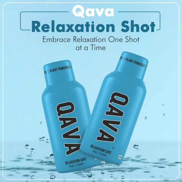 QAVA Relaxation Shot | Plant Powered | Valerian Root | 60ML (Pack of 4) | No Added Sugar | Zero Calorie